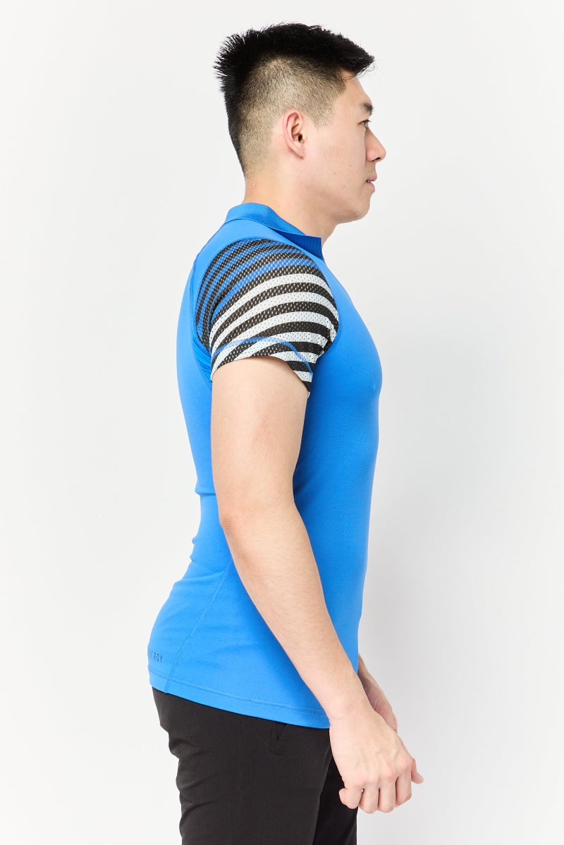 Adidas قميص بولو تنس قصير الأكمام للرجال، رياضي، أزرق - Image 4